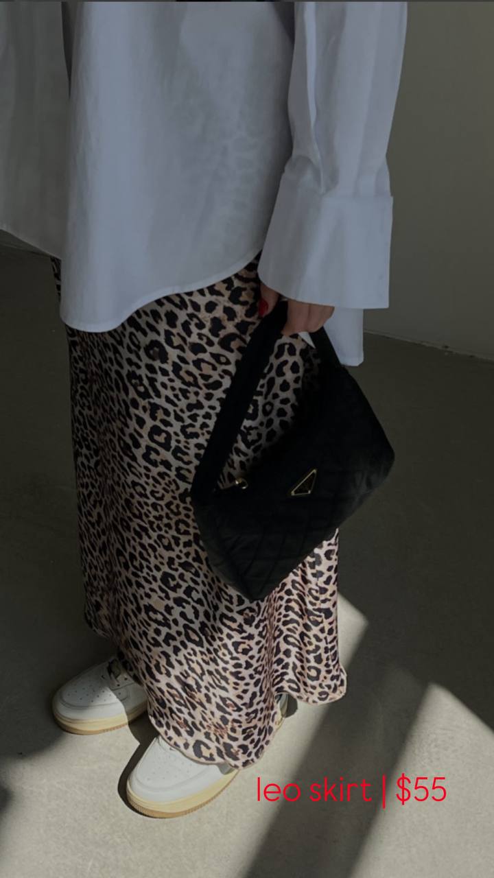 Satin maxi leo skirt