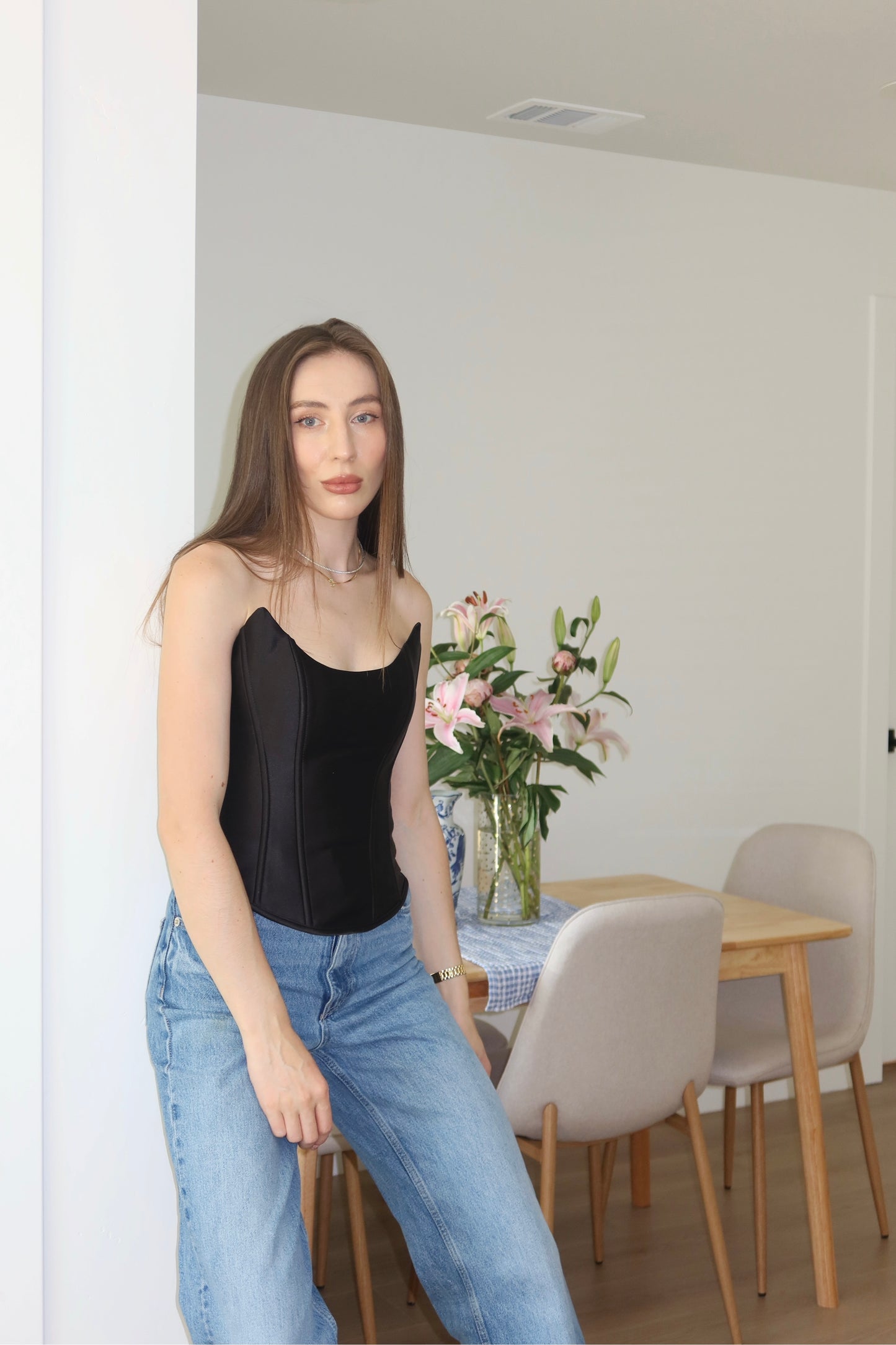 Satin Batwing Corset