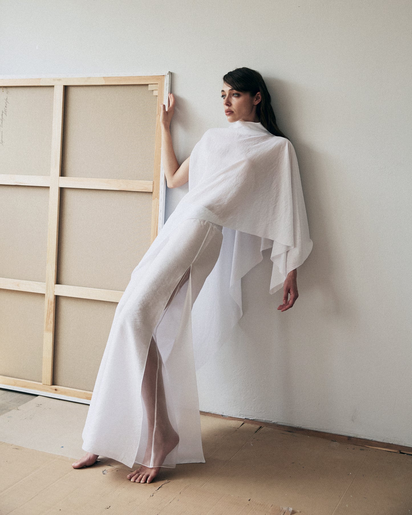 CANVAS SILK ASYMMETRIC BLOUSE