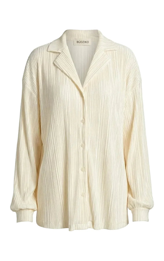 AMELIA CREAMY PLEATED SHIRT