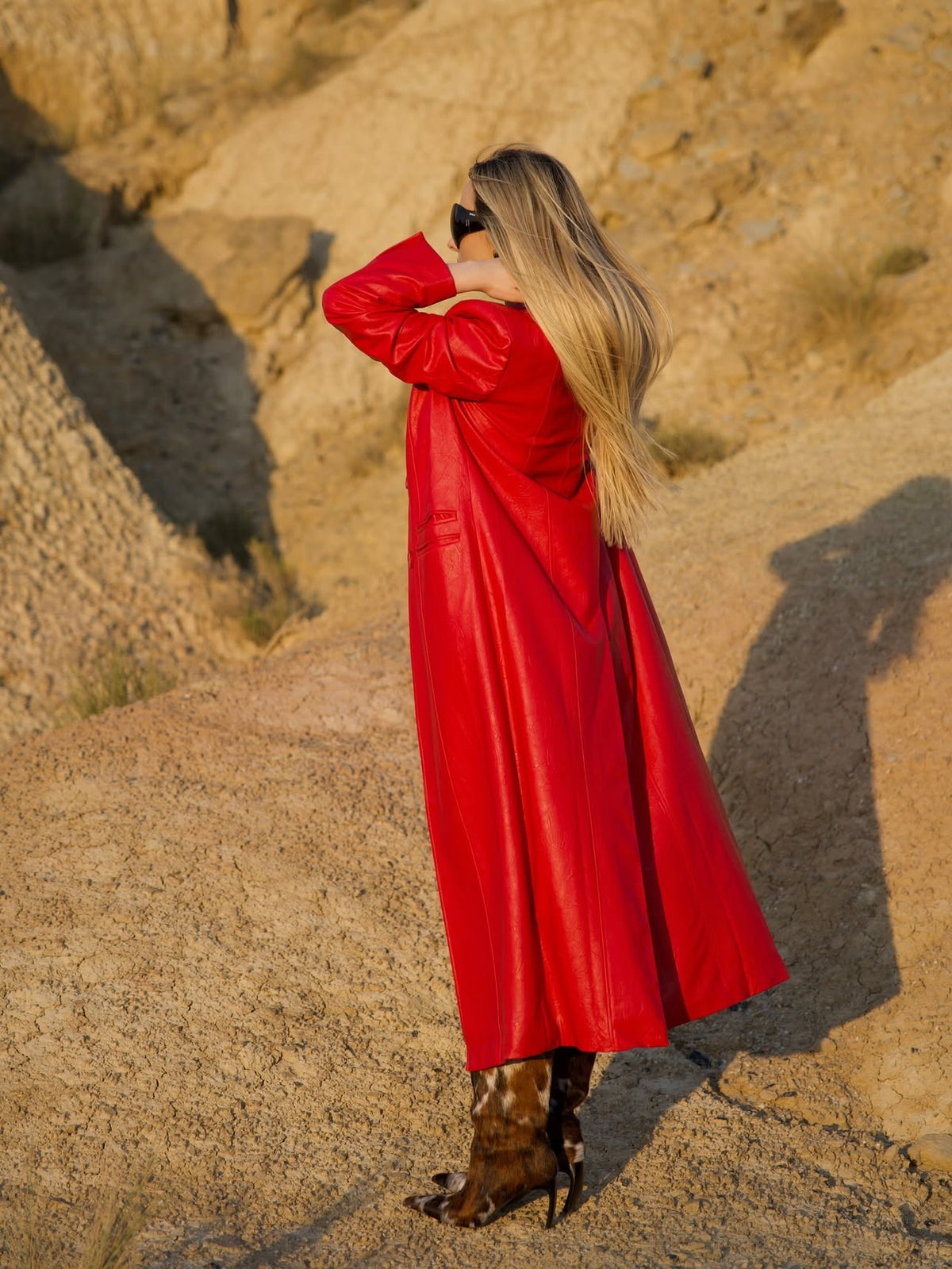 MAROON ECO LEATHER COAT