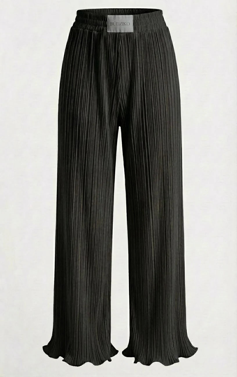 AMELIA BLACK PLEATED TROUSERS