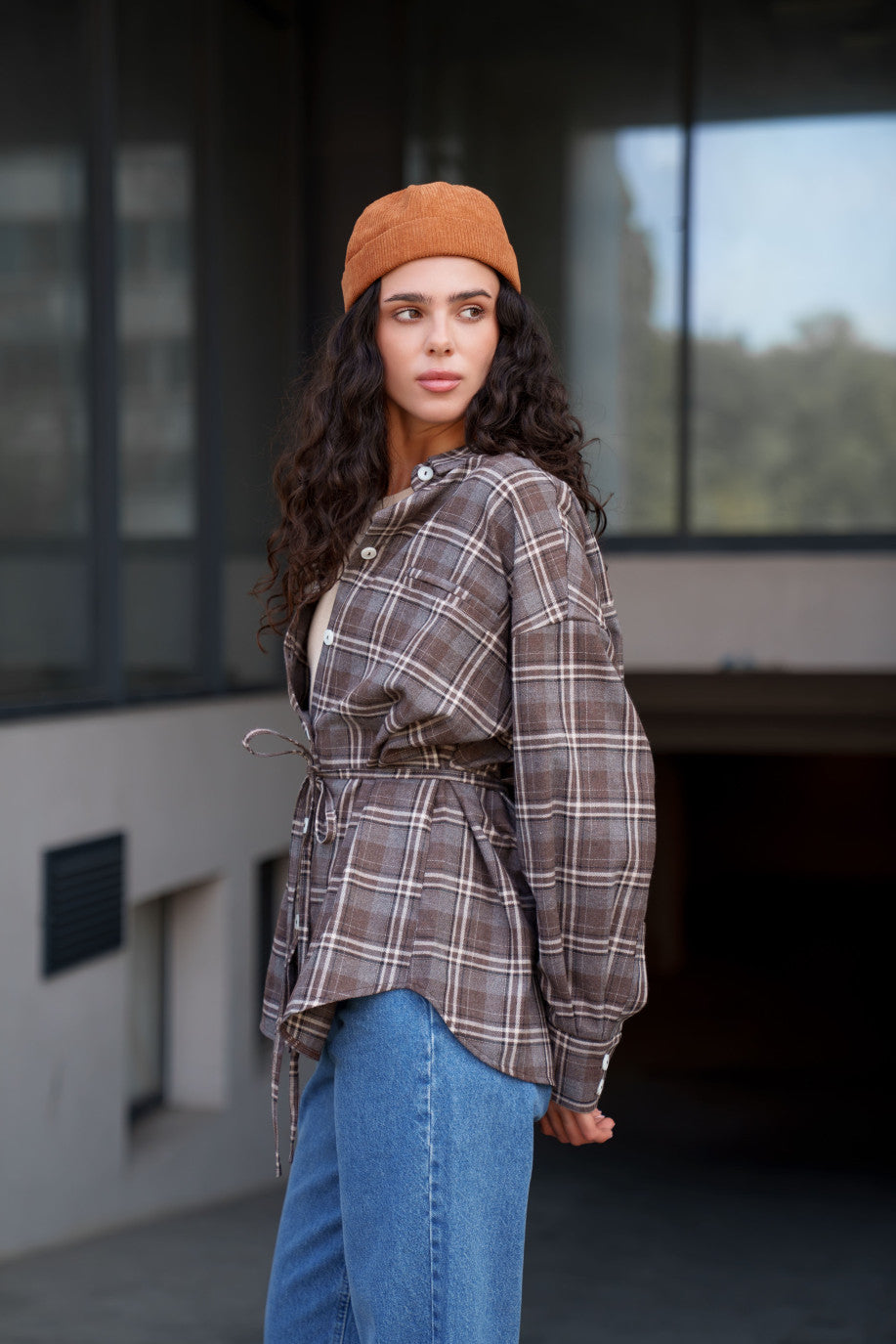 BROWN PLAID SHIRT