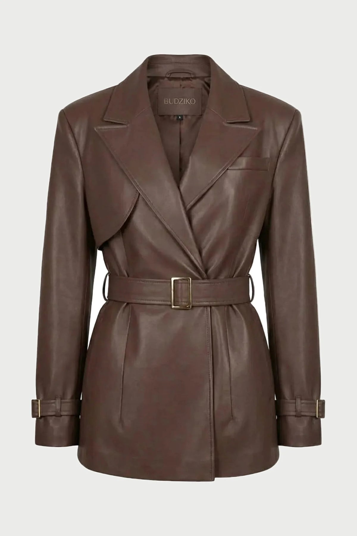 LONDON BROWN CROPPED TRENCH COAT