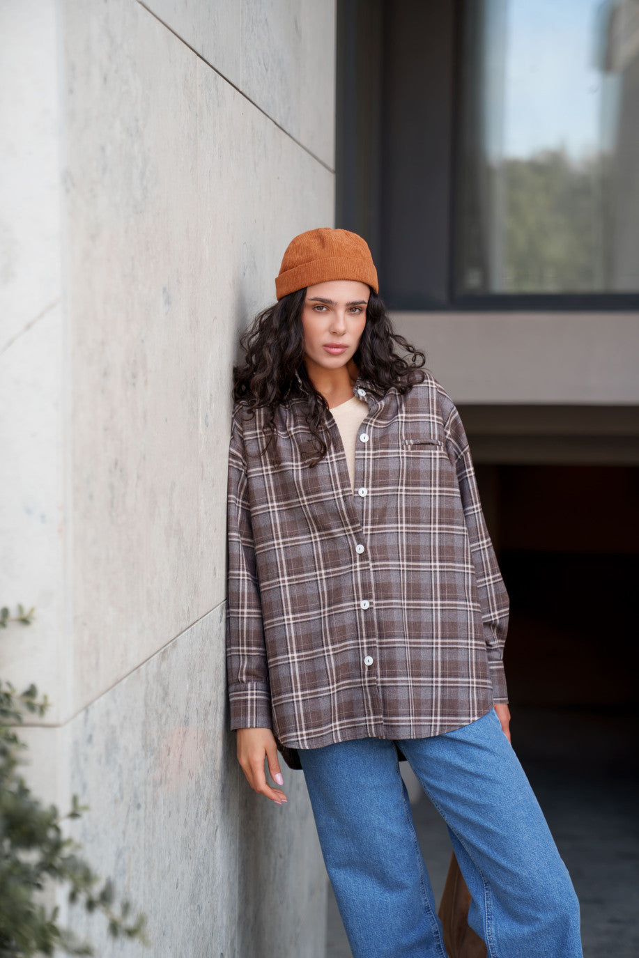 BROWN PLAID SHIRT
