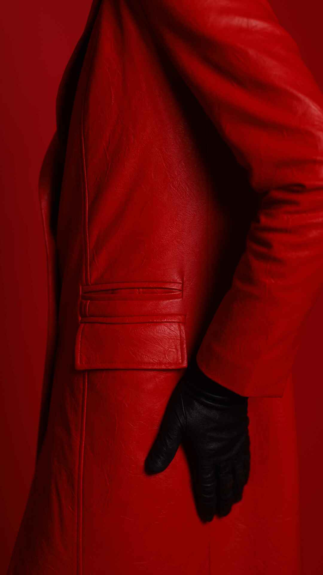 MAROON ECO LEATHER COAT
