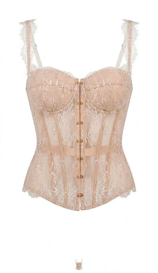 Beige lace corset