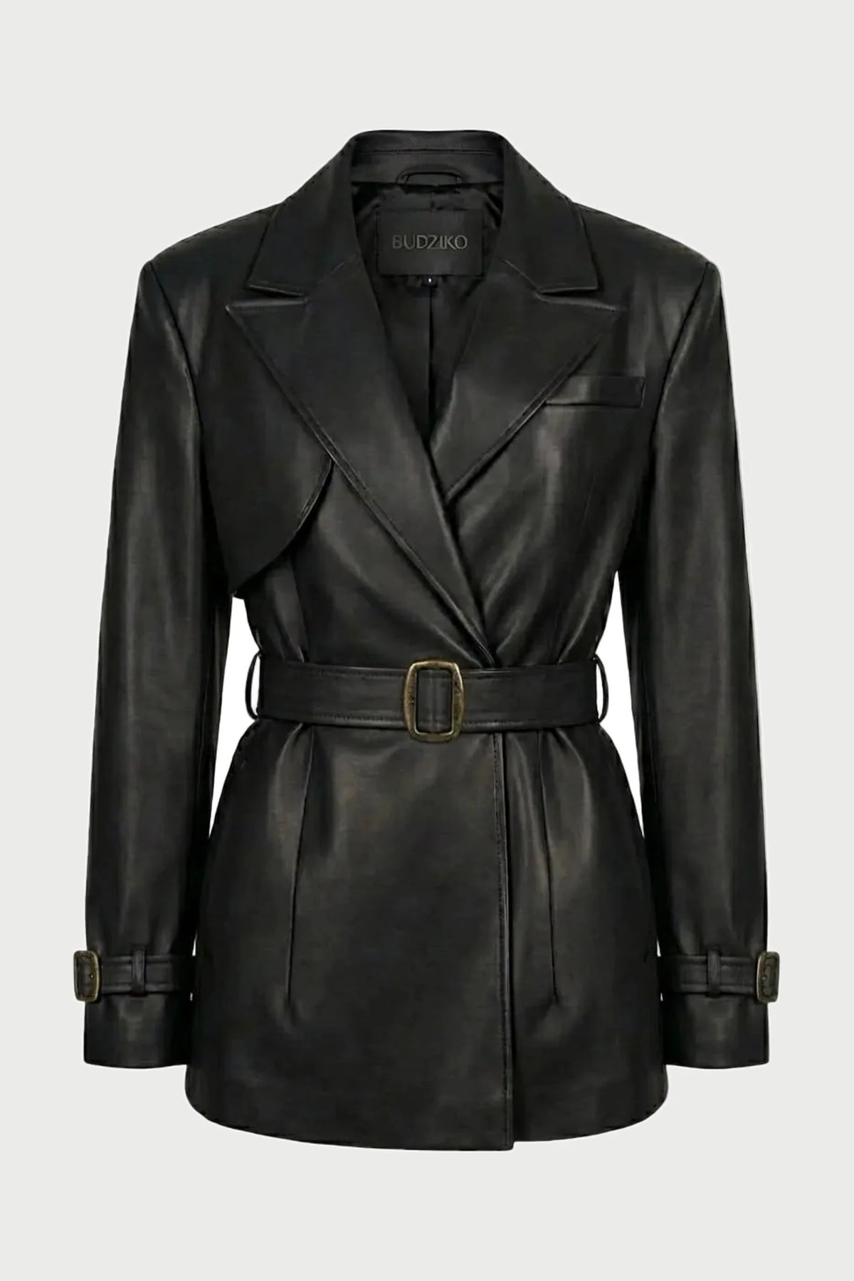 LONDON BLACK CROPPED TRENCH COAT