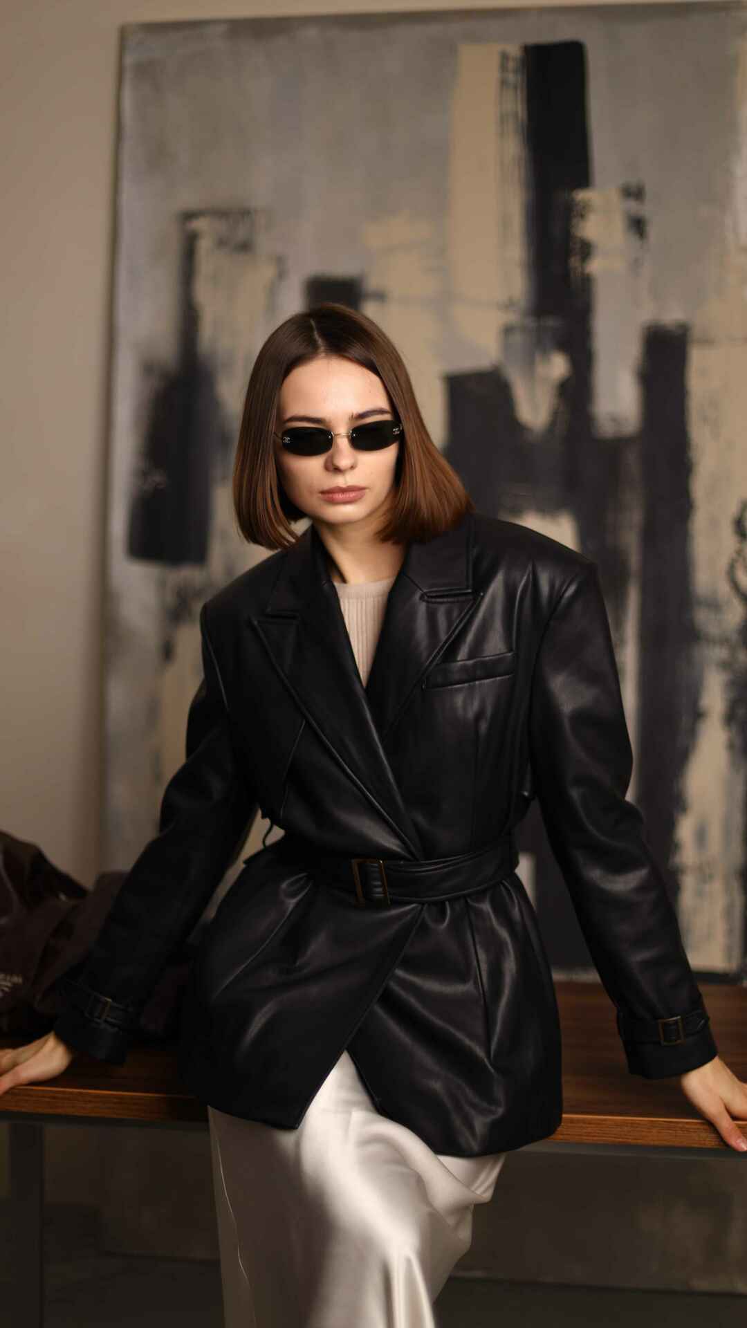 LONDON BLACK CROPPED TRENCH COAT
