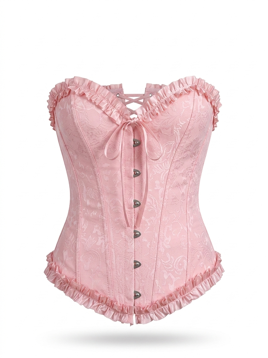 Pink corset with ruffles