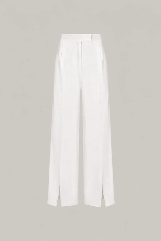 MILKY WHITE HIGH-WAISTED PALAZZO PANTS | PARIS COLLECTION