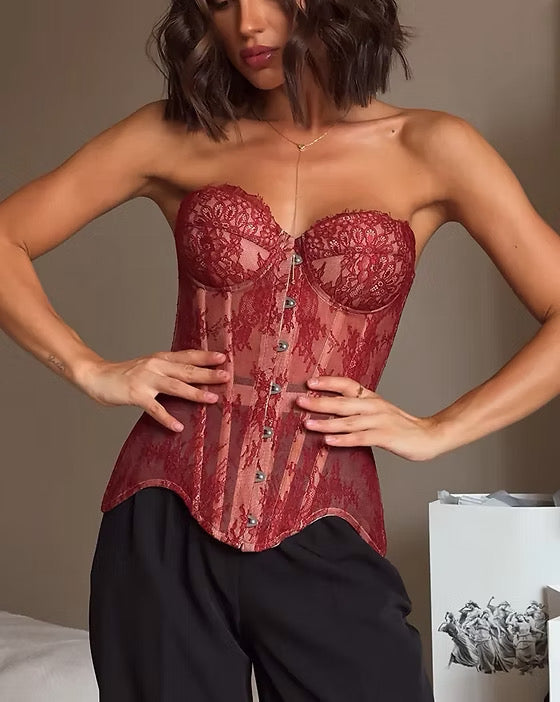 Red lace corset