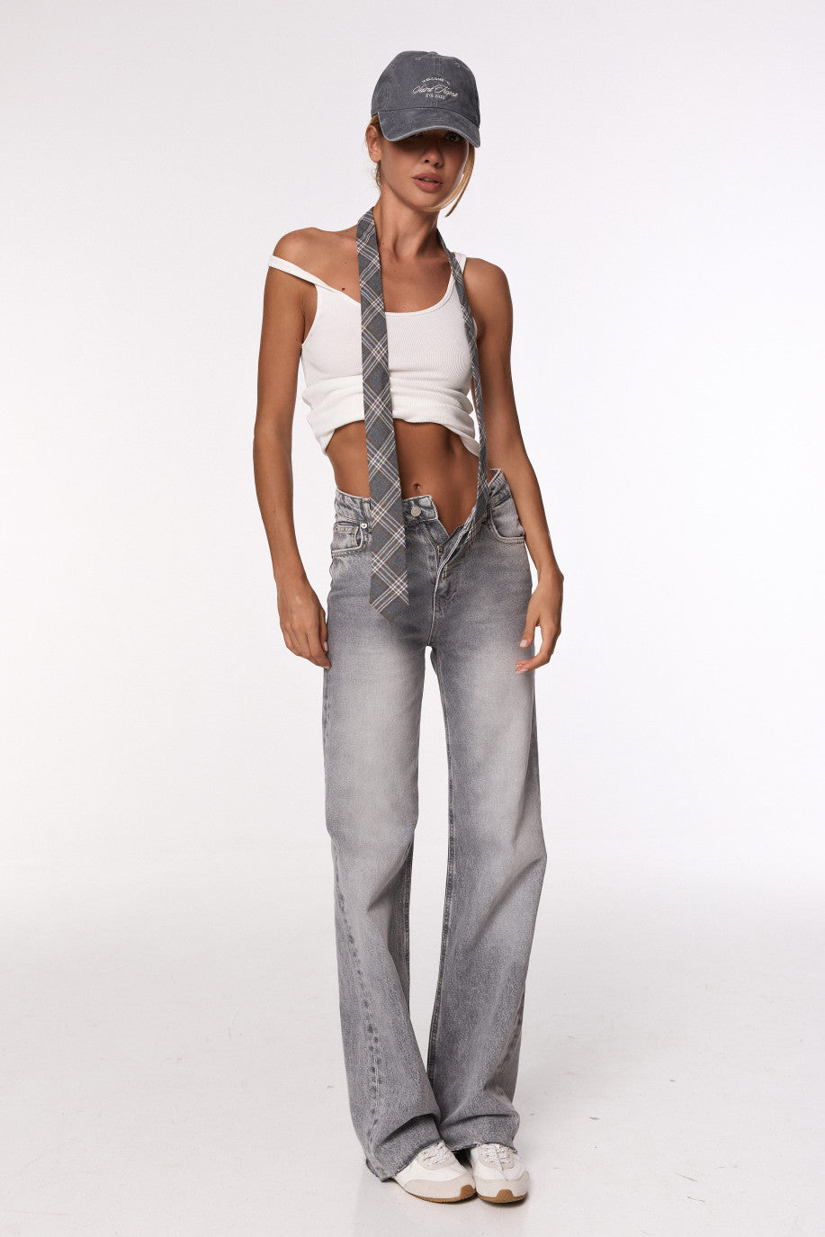 WIDE LEG GREY JEANS