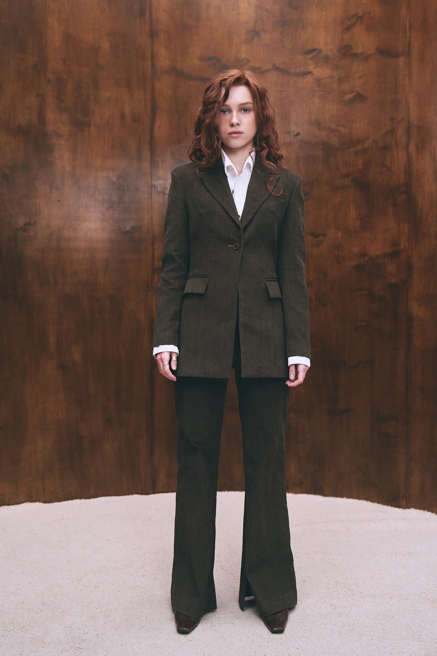 SCARLETT KHAKI FLARED PANTS