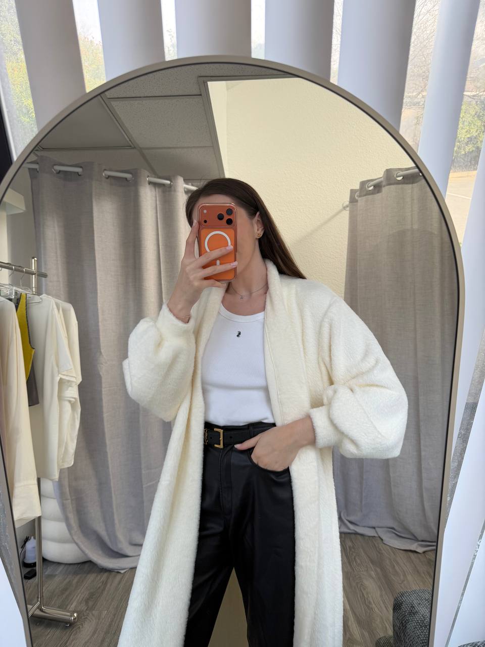 fluffy milk cardigan